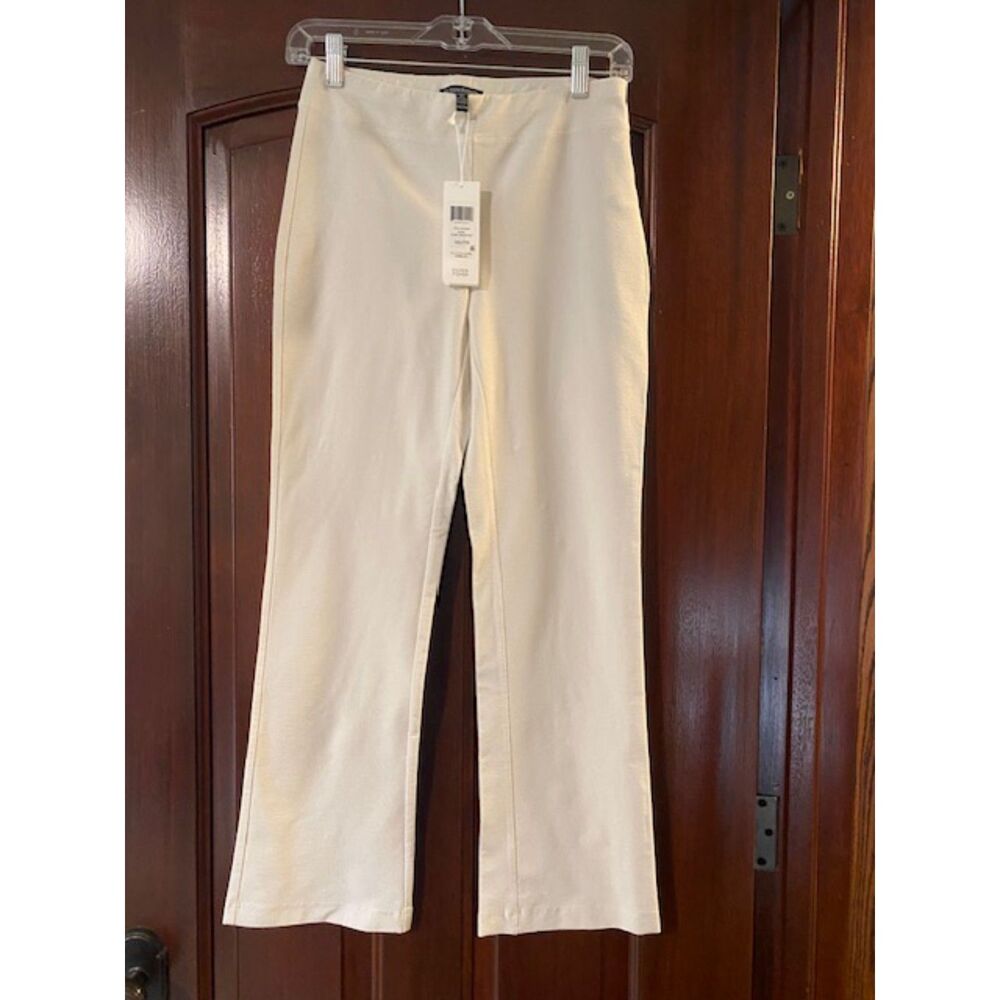 NWT Eileen Fisher Washable Stretch Crepe Flare Ankle Pants Bone XXS